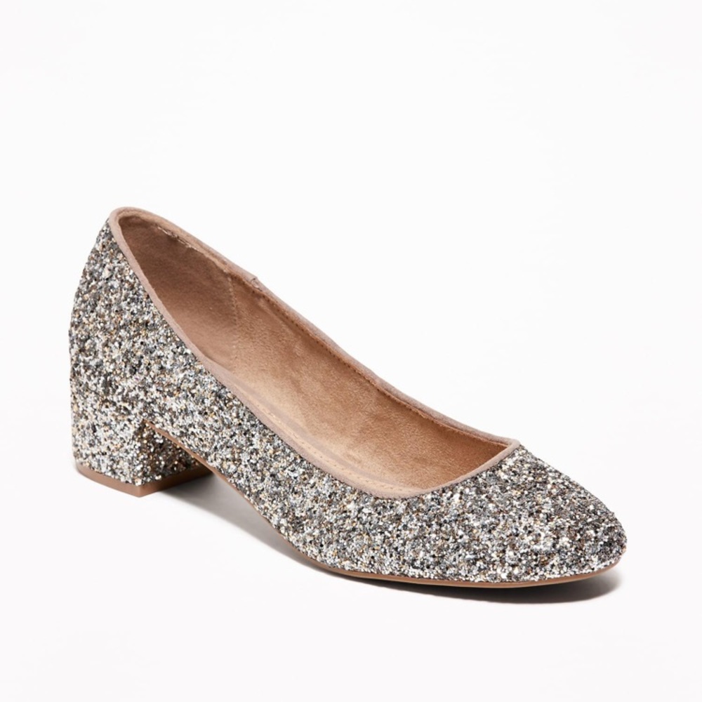 Old Navy Sequin  block heels size 7.5